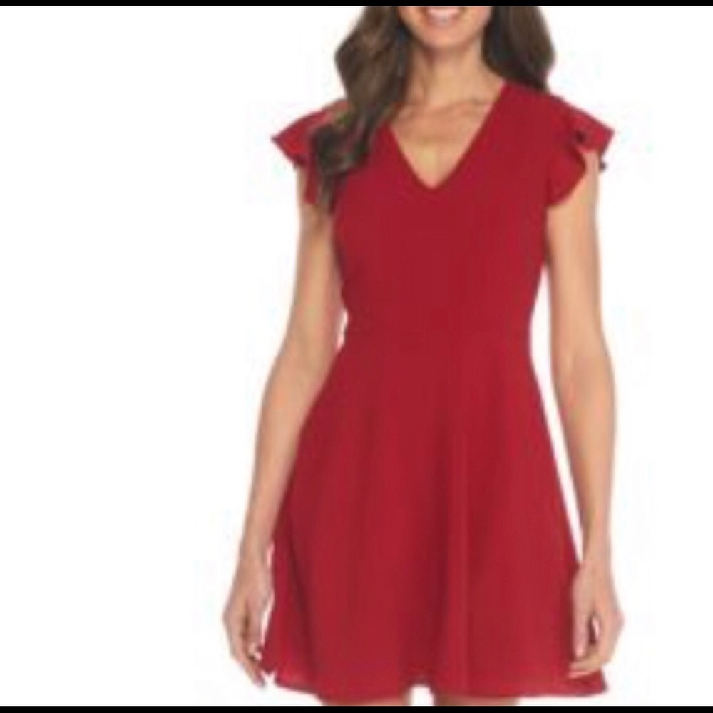 Charles Henry Short Sleeve Ruffle Dress